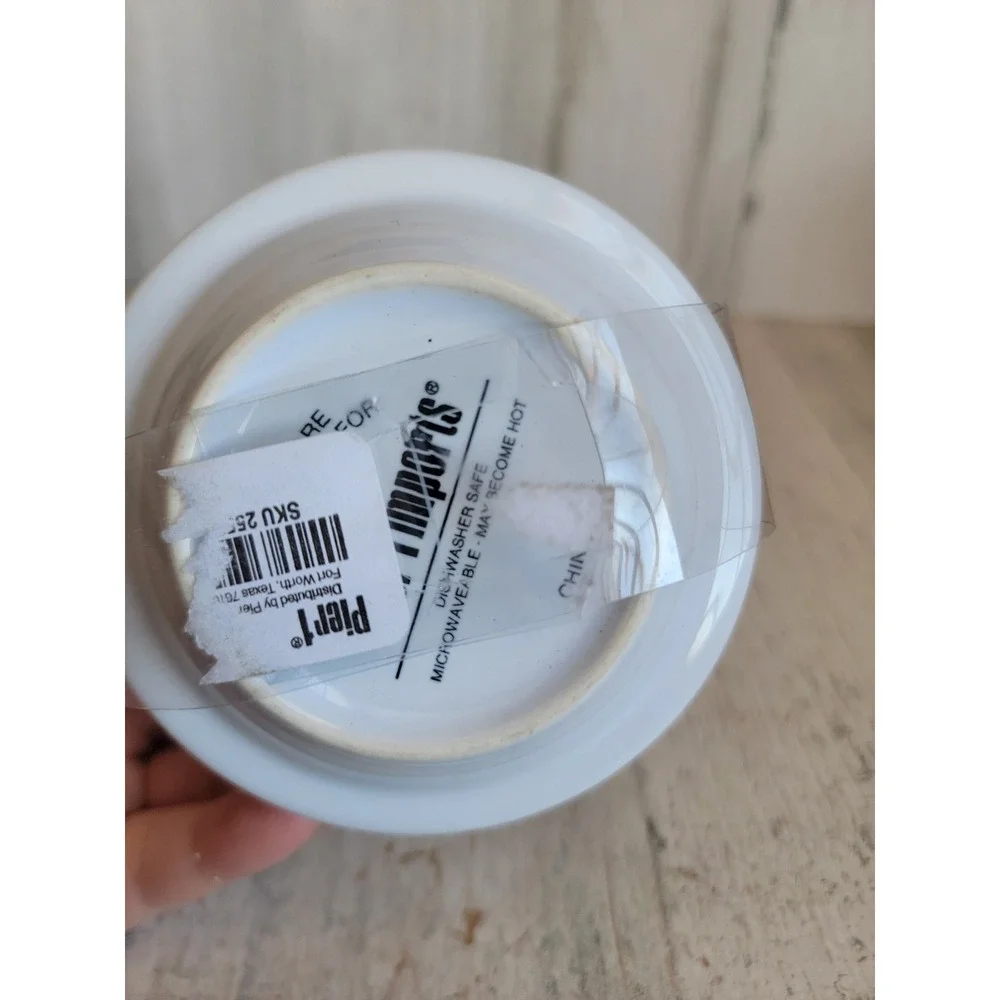 Pier one NEW mini white butter dish lidded kitchen home‎ decor unique